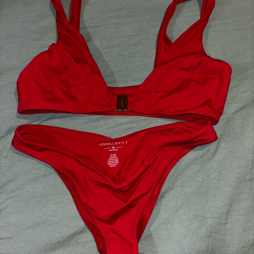 Kendall & Kylie Red Racerback Bikini Set